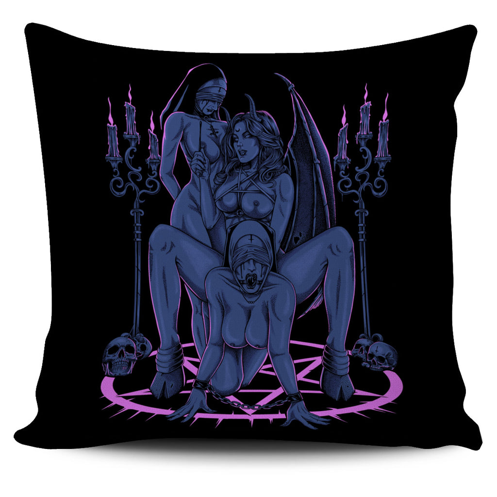 Skull Satanic Pentagram Thorn Candle Satanic Cross Erotic Possession Ultimate Bachelor Pillow Cover
