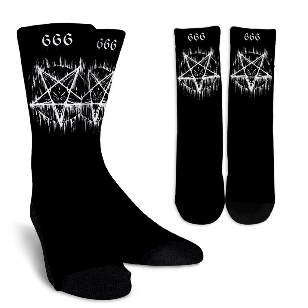 Satanic Pentagram Drip 666 Socks