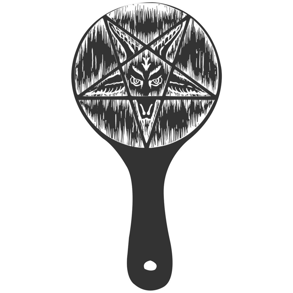 Satanic Meting Pentagram Mini Wooden Mirror