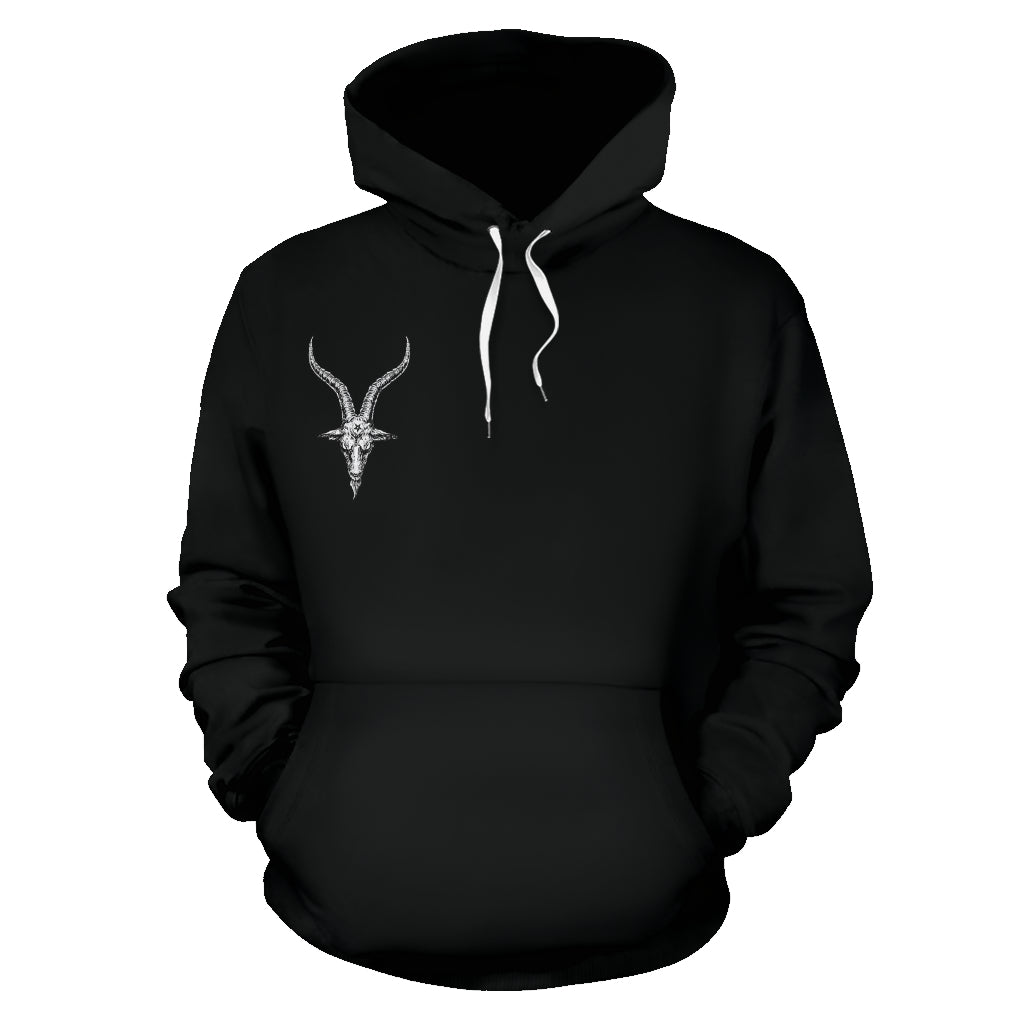 Skull Skeleton Satanic Goat Satanic Pentagram Flame Hoodie