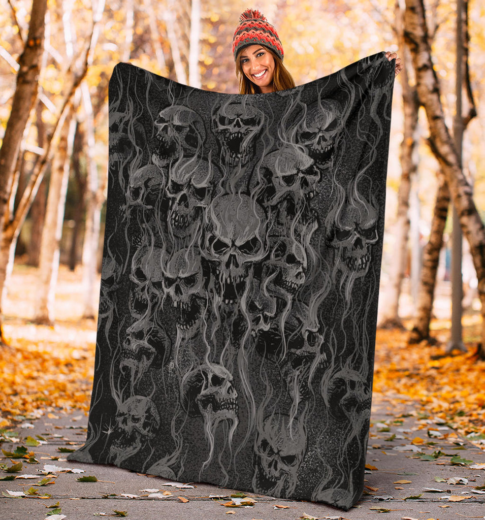Smoke Skull Blanket Dark Version