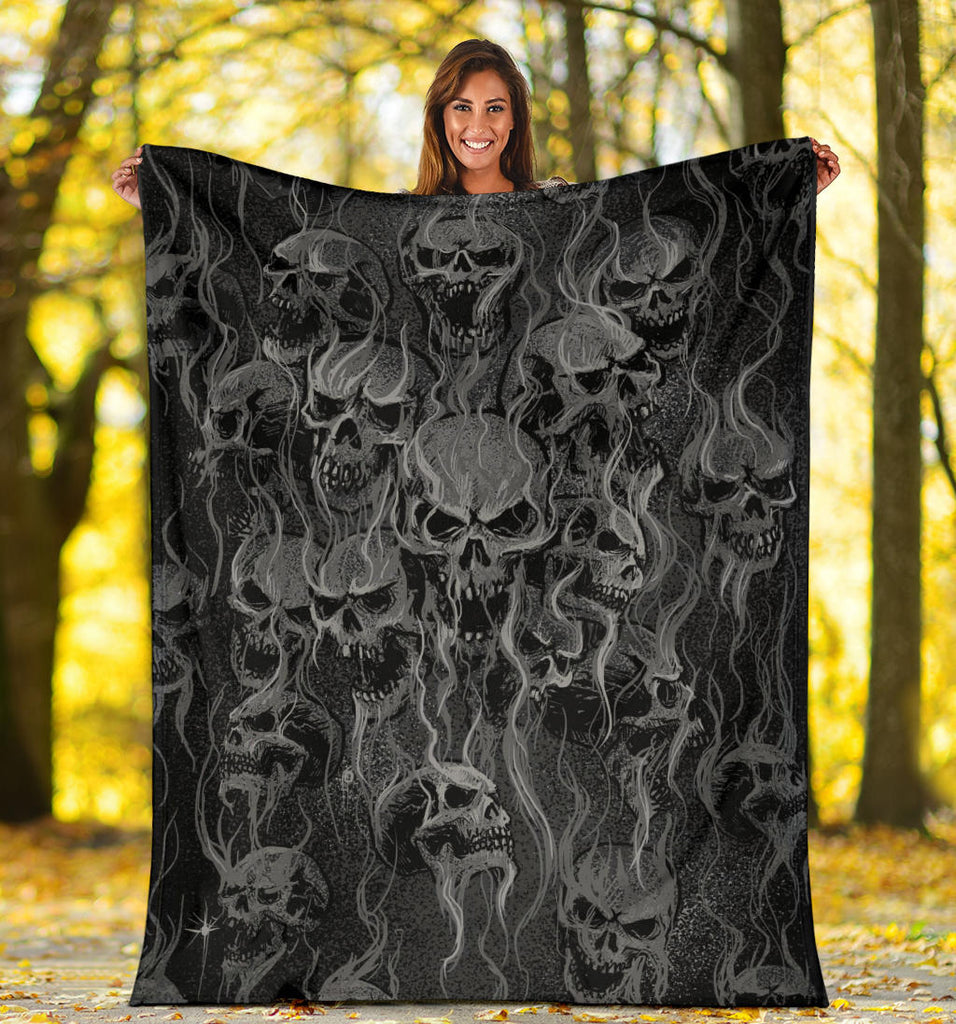 Smoke Skull Blanket Dark Version