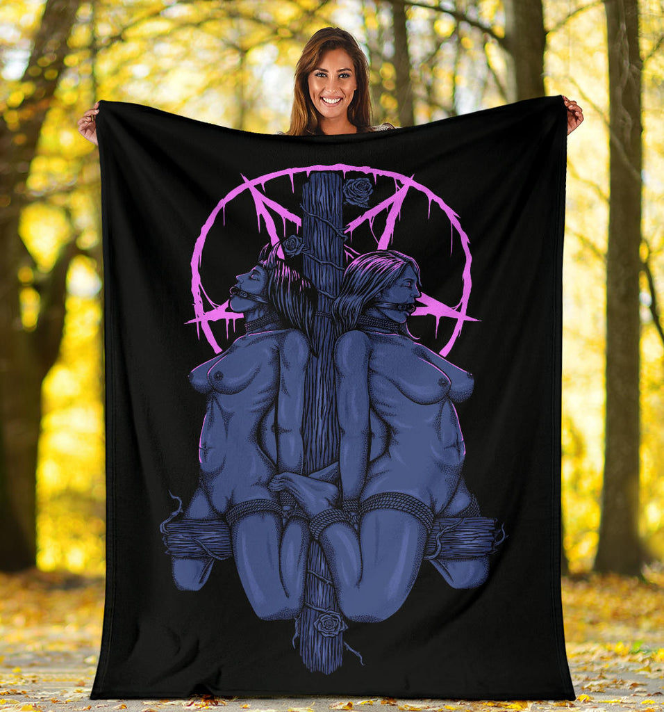 Satanic Pentagram Satanic Cross Been Caught Lying Blanket Wild Sexy Blue Pink