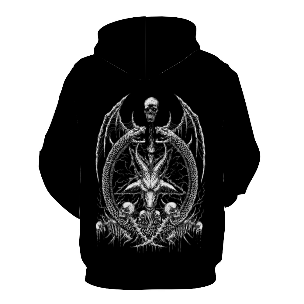 Skull Demon Satanic Goat Satanic Pentagram Serpent Custom Unisex All Over Print Hoodie