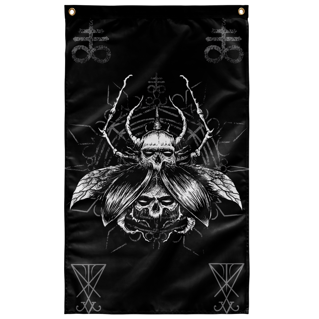 Skull Gothic Satanic Fly Wall Flag