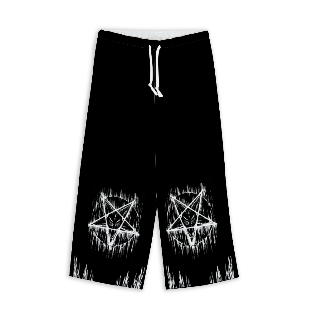 Baphomet Satanic Pentagram Drip 666  Unisex Culottes Cropped Pants