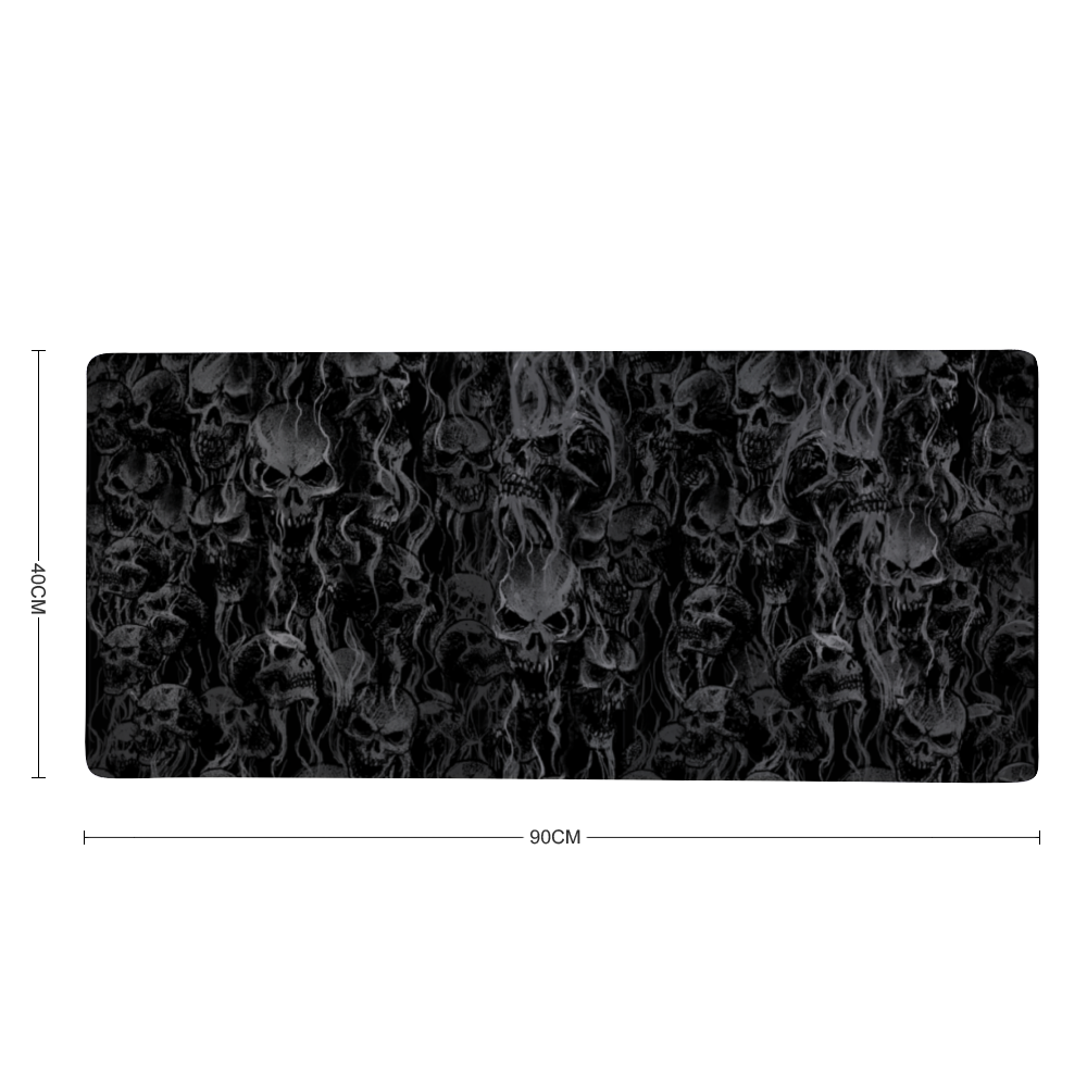 Smoke Skull Square Mouse Pad, Mouse Mat Writing Desk Mat, Non-Slip Base for Computer, Laptop, Home, Office 16" x 35''
