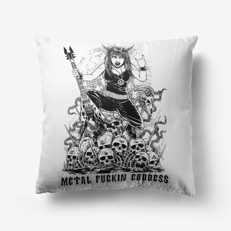 Skull Guitar Inverted Pentagram Thrash Metal Death Metal Devil Girl Hypoallergenic Throw Pillo