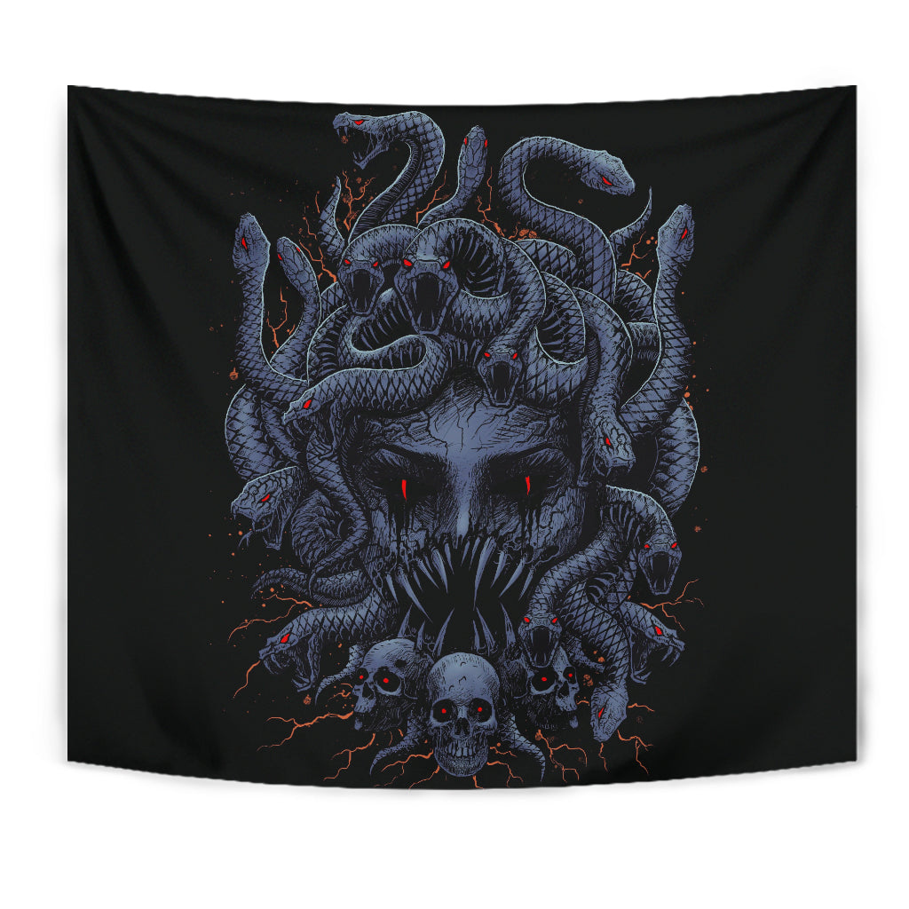 Skull Medusa Demon Goddess Eternal Revenge Of the Injustice Violation Large Wall Decoration Tapestry Color Version