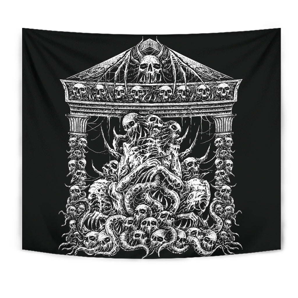 Skull Skeleton Bat Wing Skull Death Shrine Large Wall Decoration Tapestry