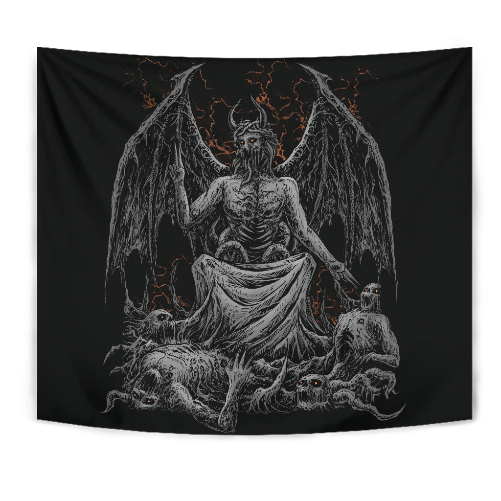 Skull Satanic Demon God Large Wall Decoration Tapestry Dark Version