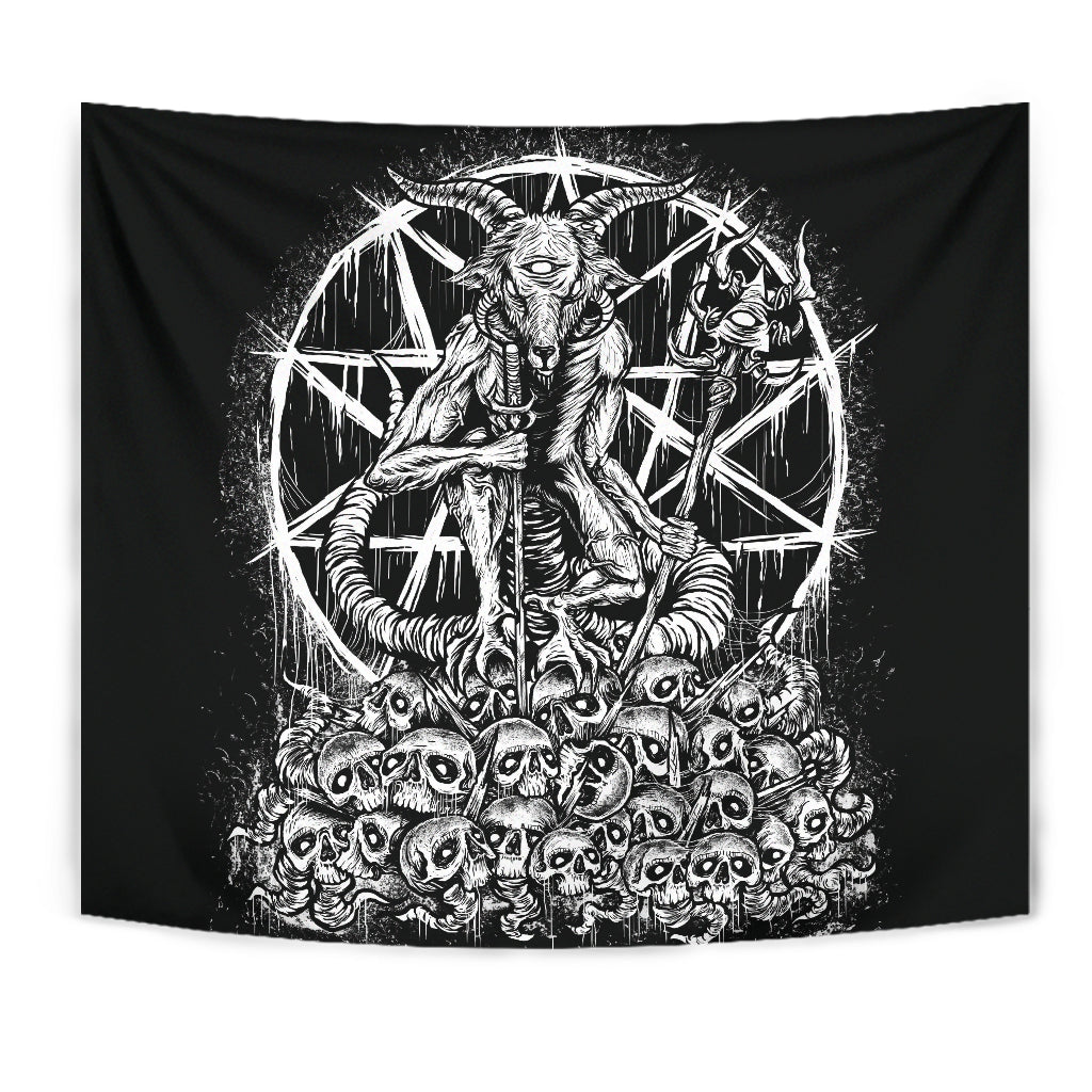 Skull Satanic Goat Large Wall Tapestry