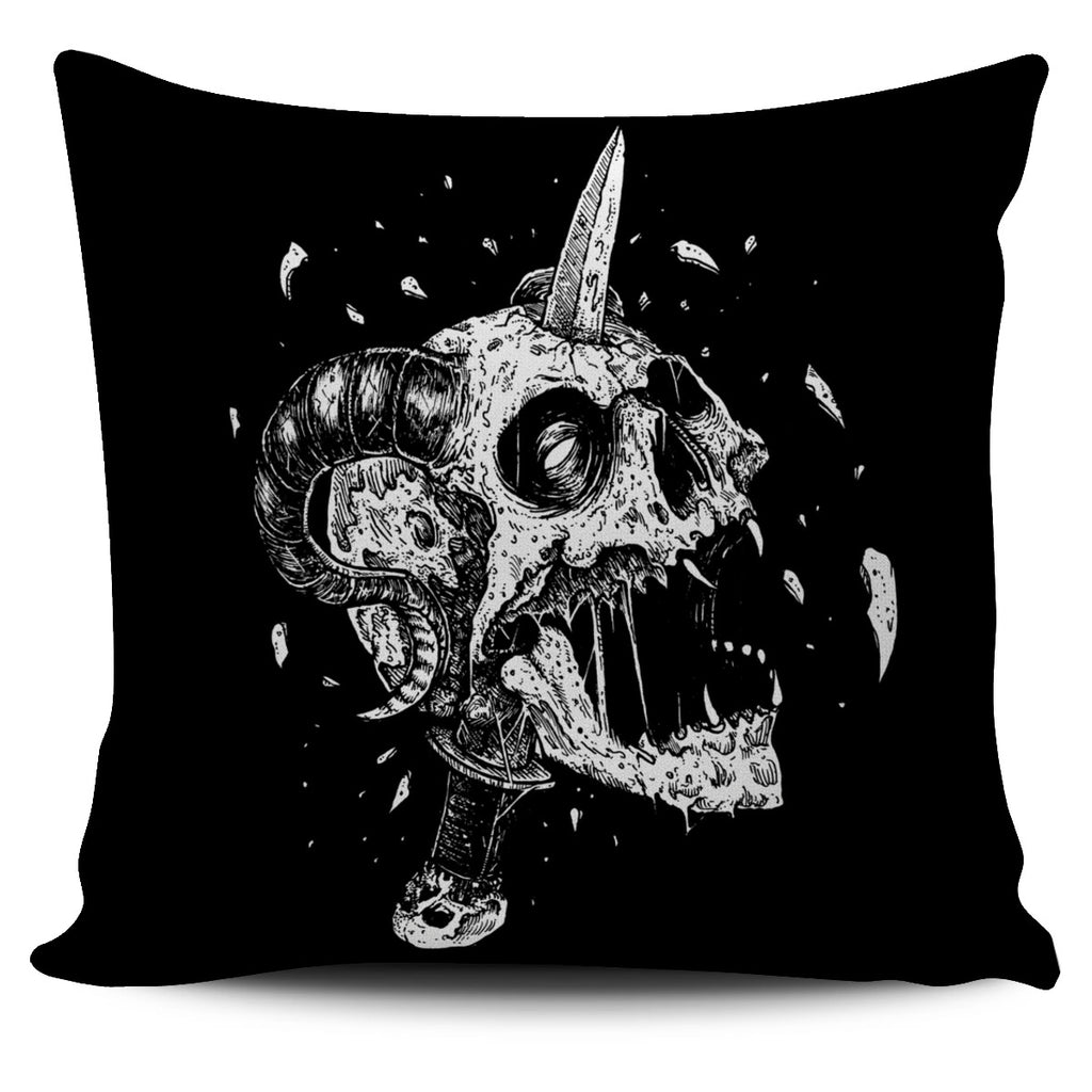 Exploding Skull Demon Dagger Pillow Cover