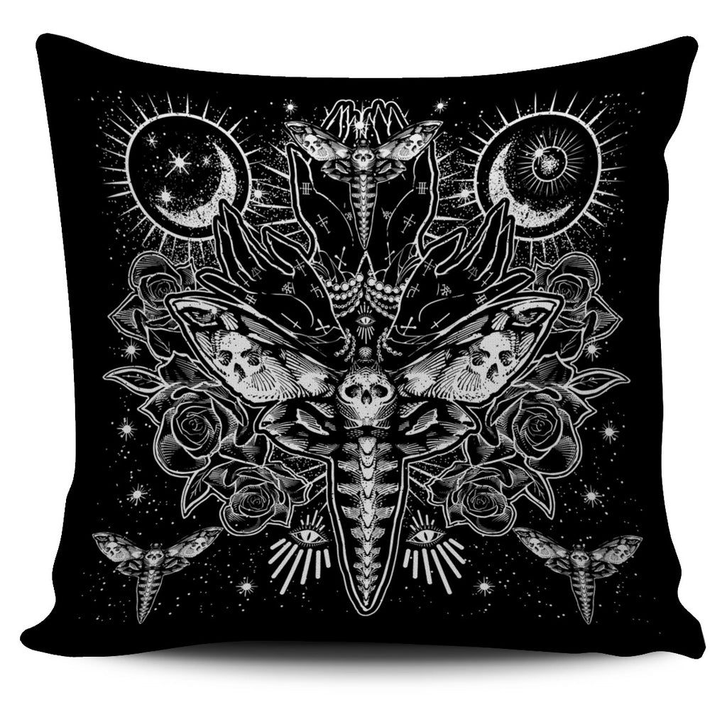 Skull Moth Secret Society Pillow Cover