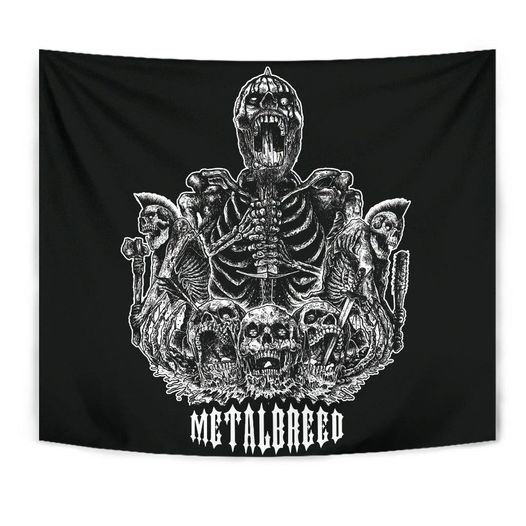 Skull Sword Metalbreed Large Wall Tapestry