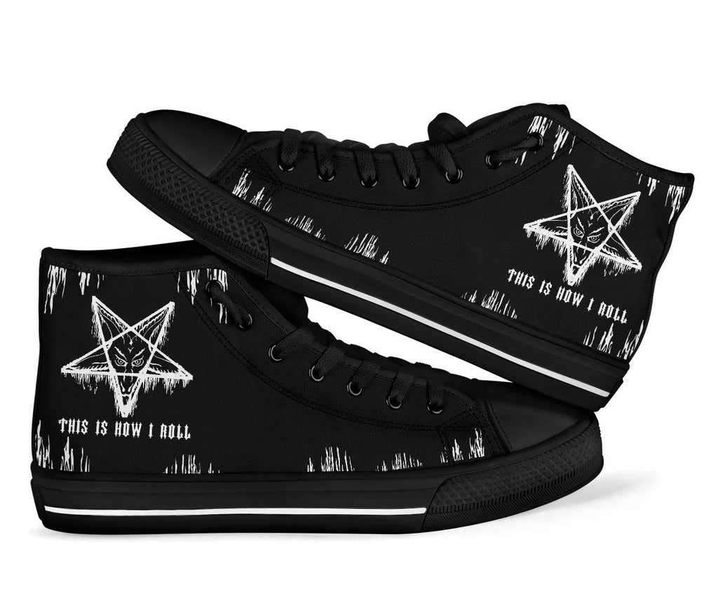 Satanic Pentagram Drip This Is How I roll High Tops