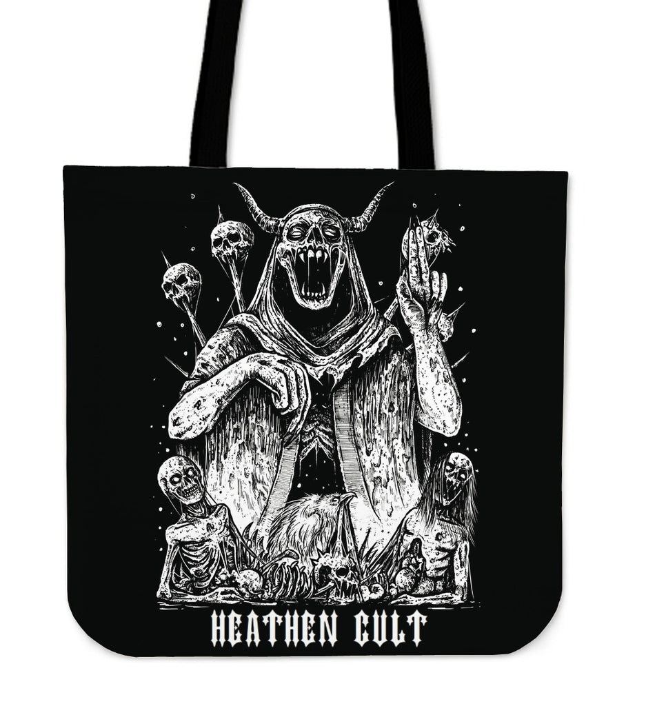 Satanic Horn Skull God Tote Bag