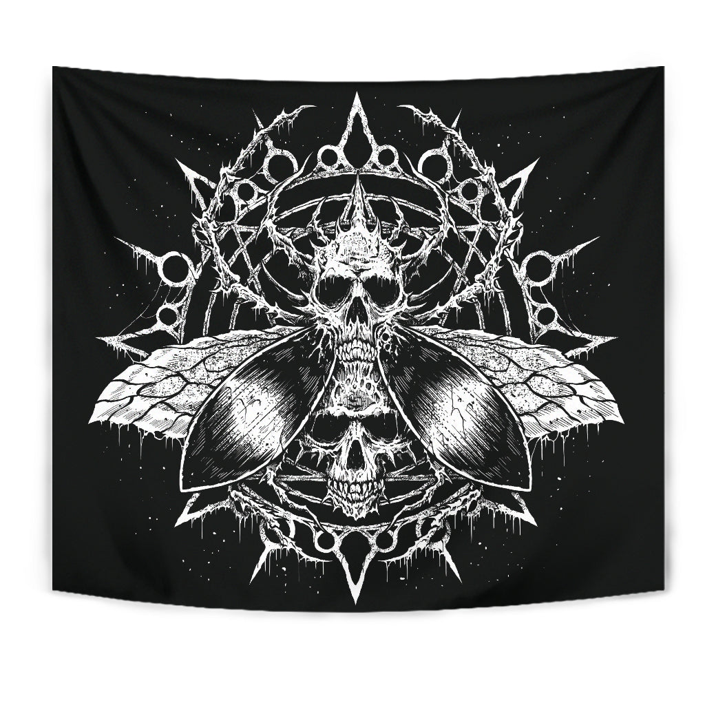 Skull Goth Fly Part 2 Large Wall Decoration Tapestry