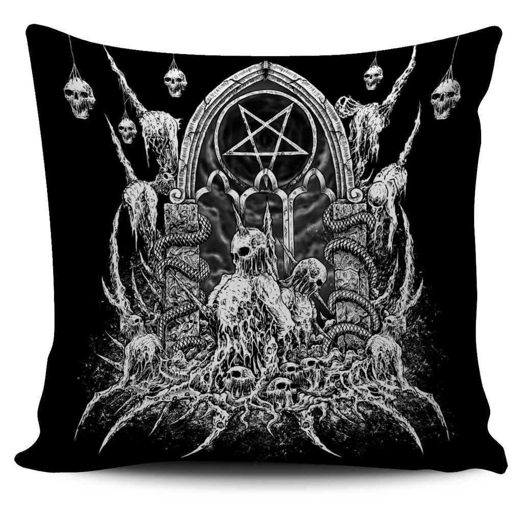 Satanic Skull Inverted Pentagram Shrine Pillow Cover