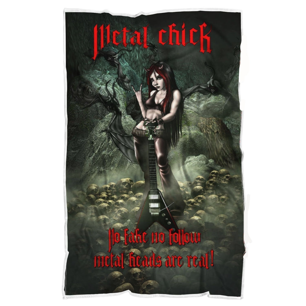 Metal Chick Sherpa Blanket