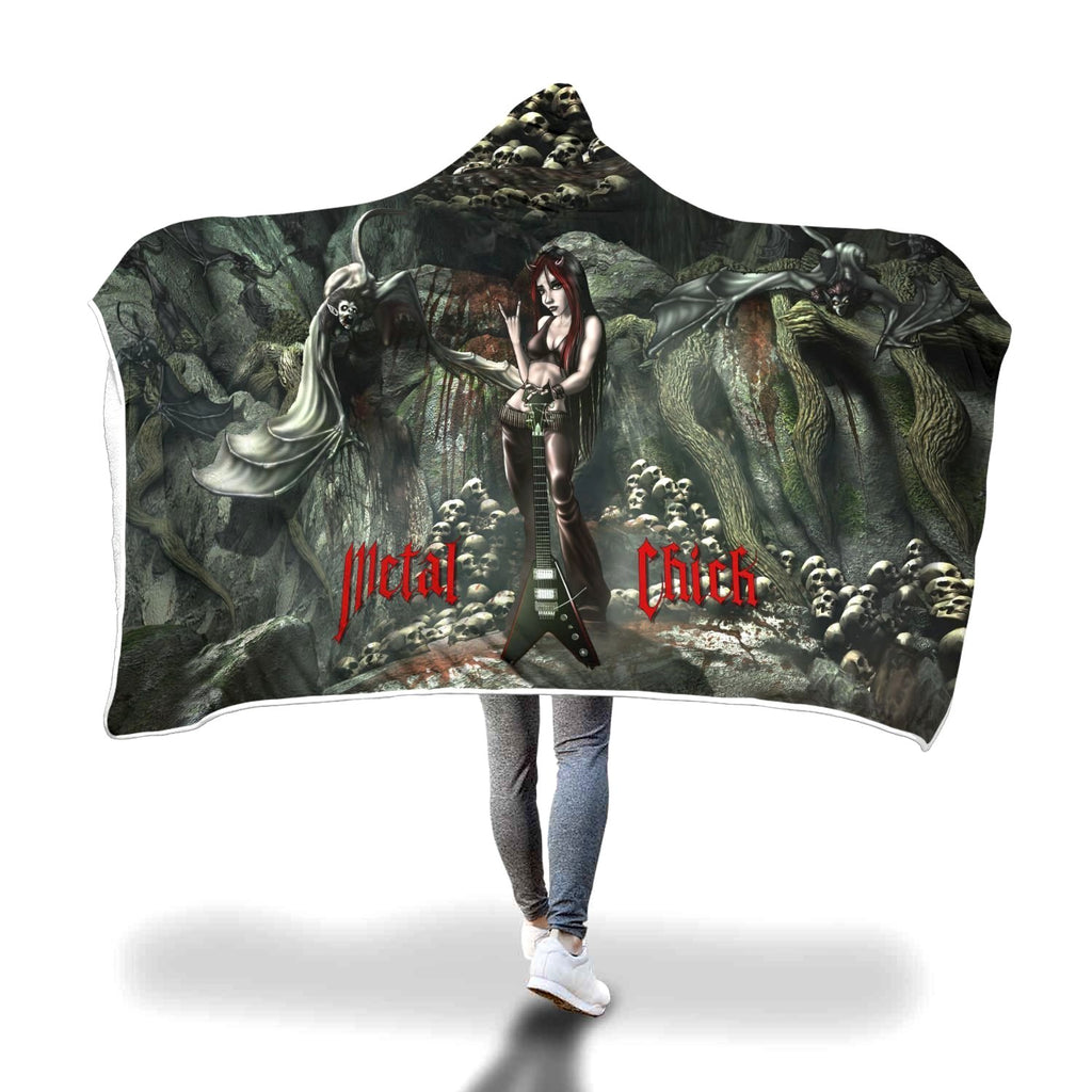 Metal Chick Hooded Blanket