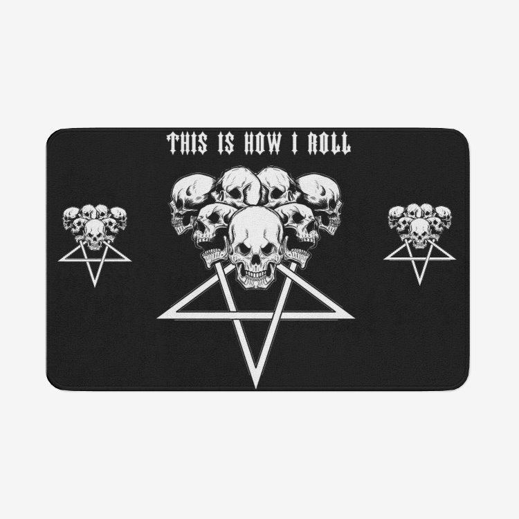 Satanic Skull Inverted Pentagram This Is How I Roll Non-Slip Soft Mat Bath Rug