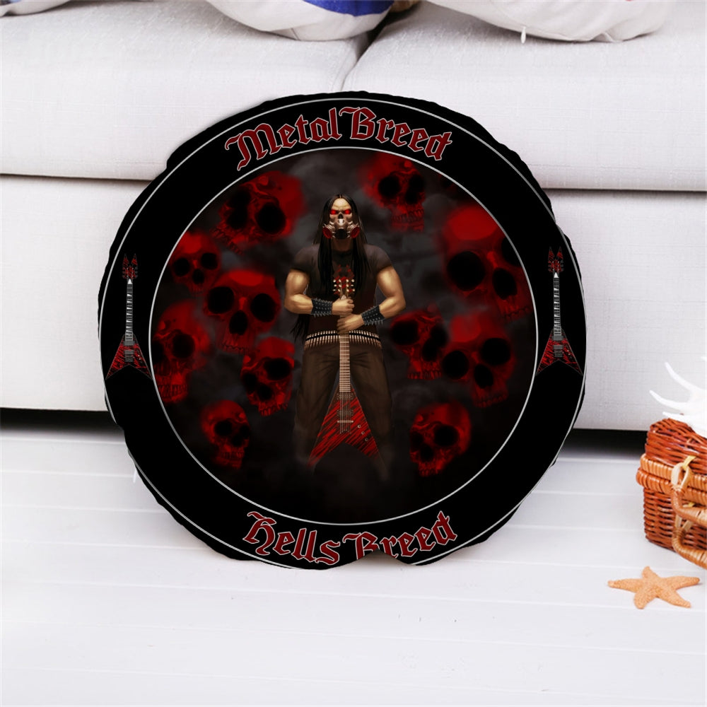 Metal Breed Hells Breed Pillow Case Red Skull Red Text Outline Version