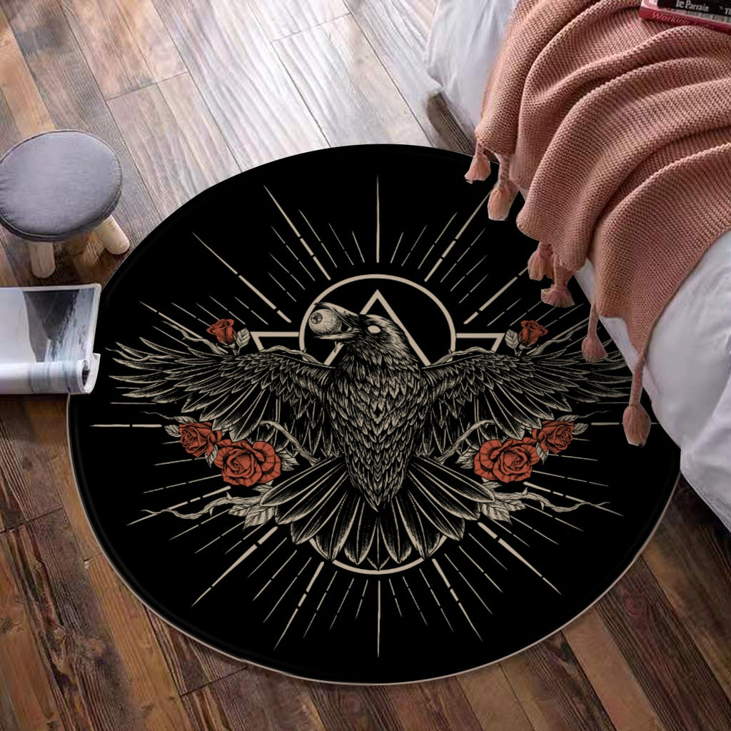 New! Goth Occult Crow Eye Part 2 Foldable round mat Original Colors