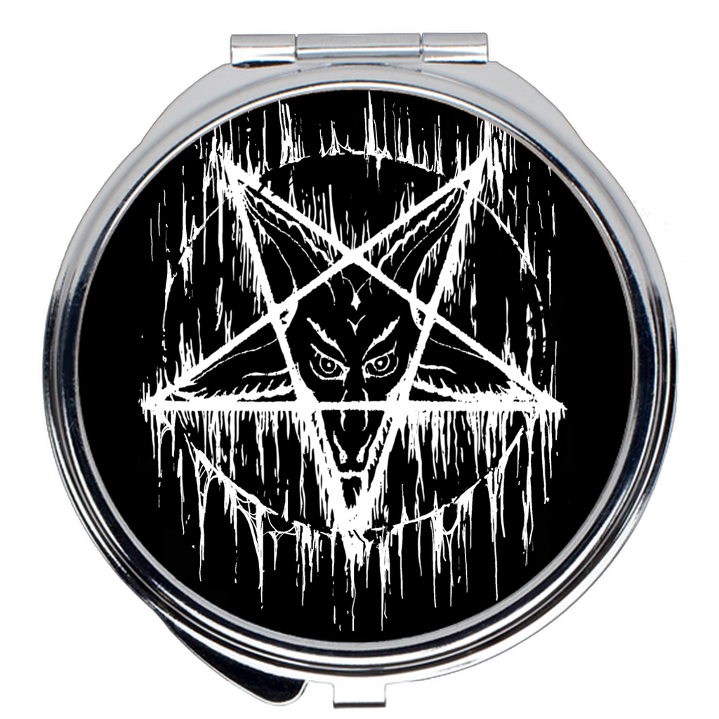 Satanic Pentagram Drip Compact Mirror