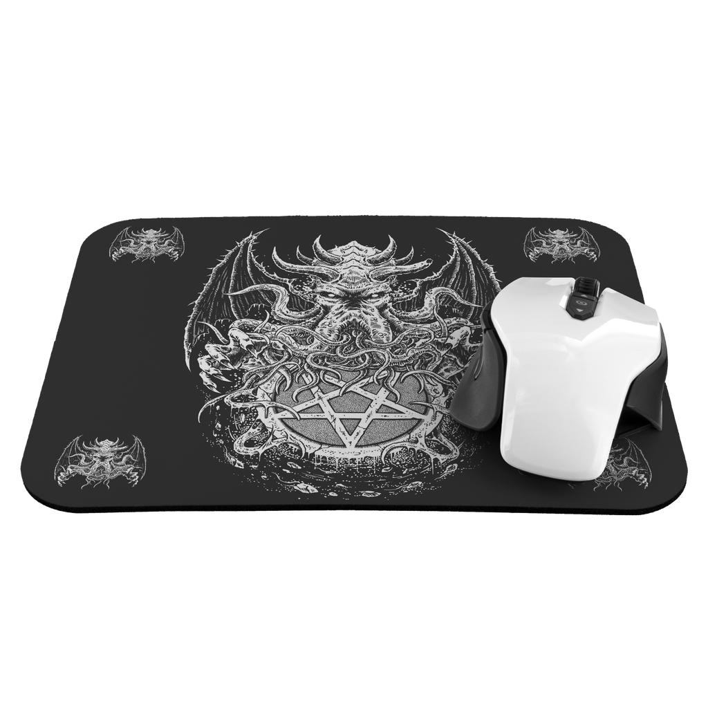 Skull Satanic Pentagram Demon Octopus Mousepad