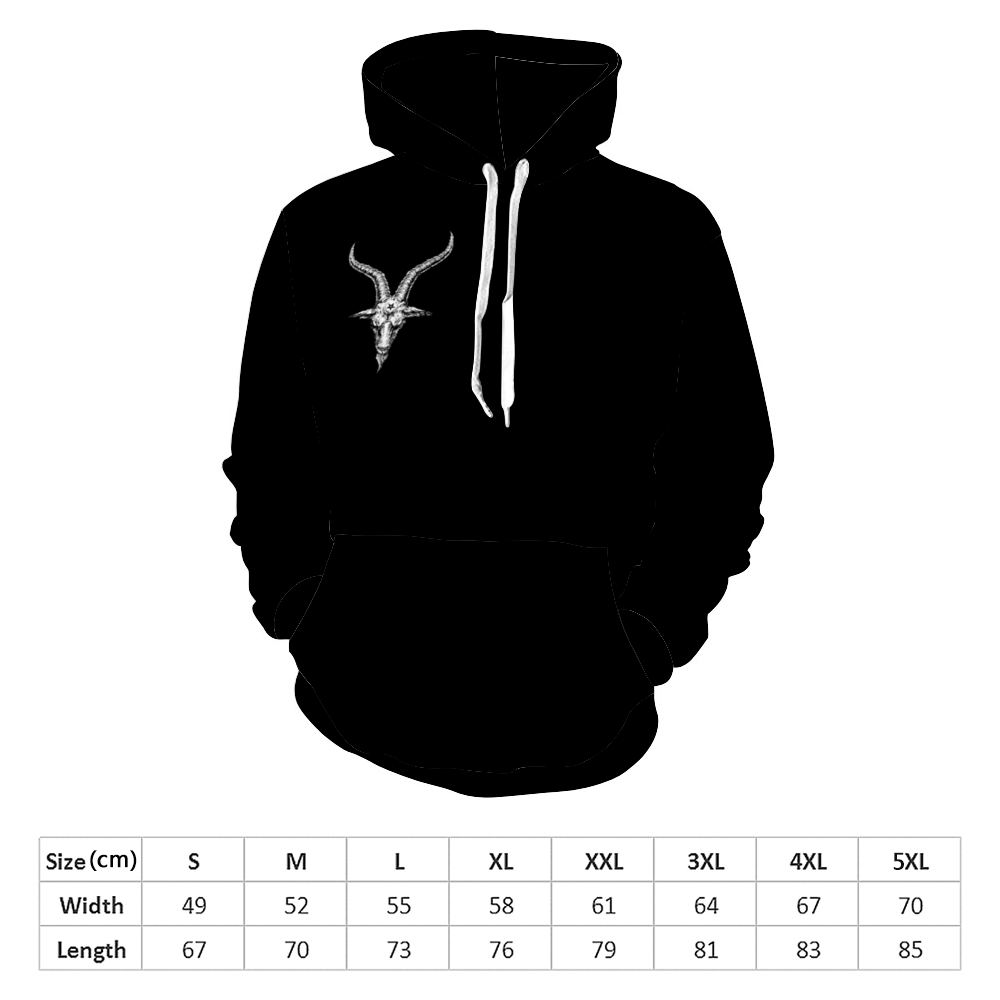 flame satanic goat AF Hoodie Hooded All Over Print Sweatshirt with Pockets
