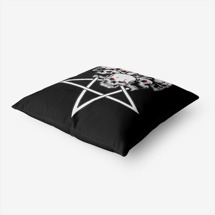Satanic Inverted Pentagram Skull Hypoallergenic Throw Pillow