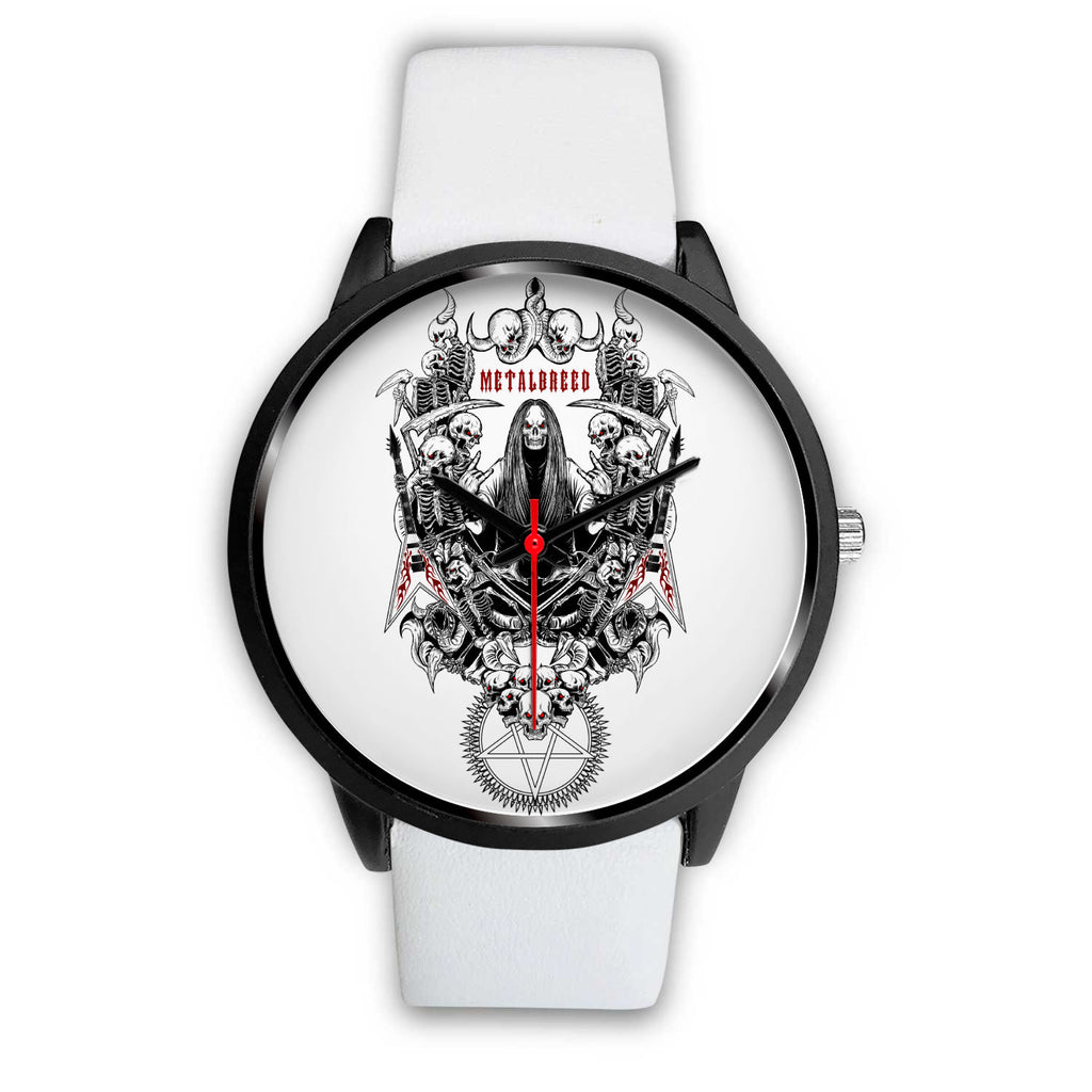 Skull Guitar Metakbreed White Background Red Version