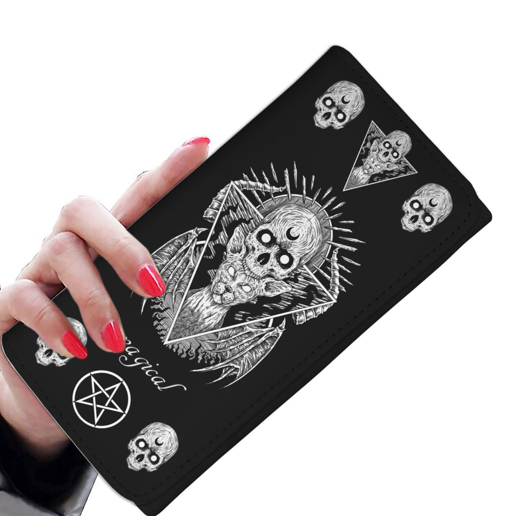 Gothic Skull Cat Women's Wallet