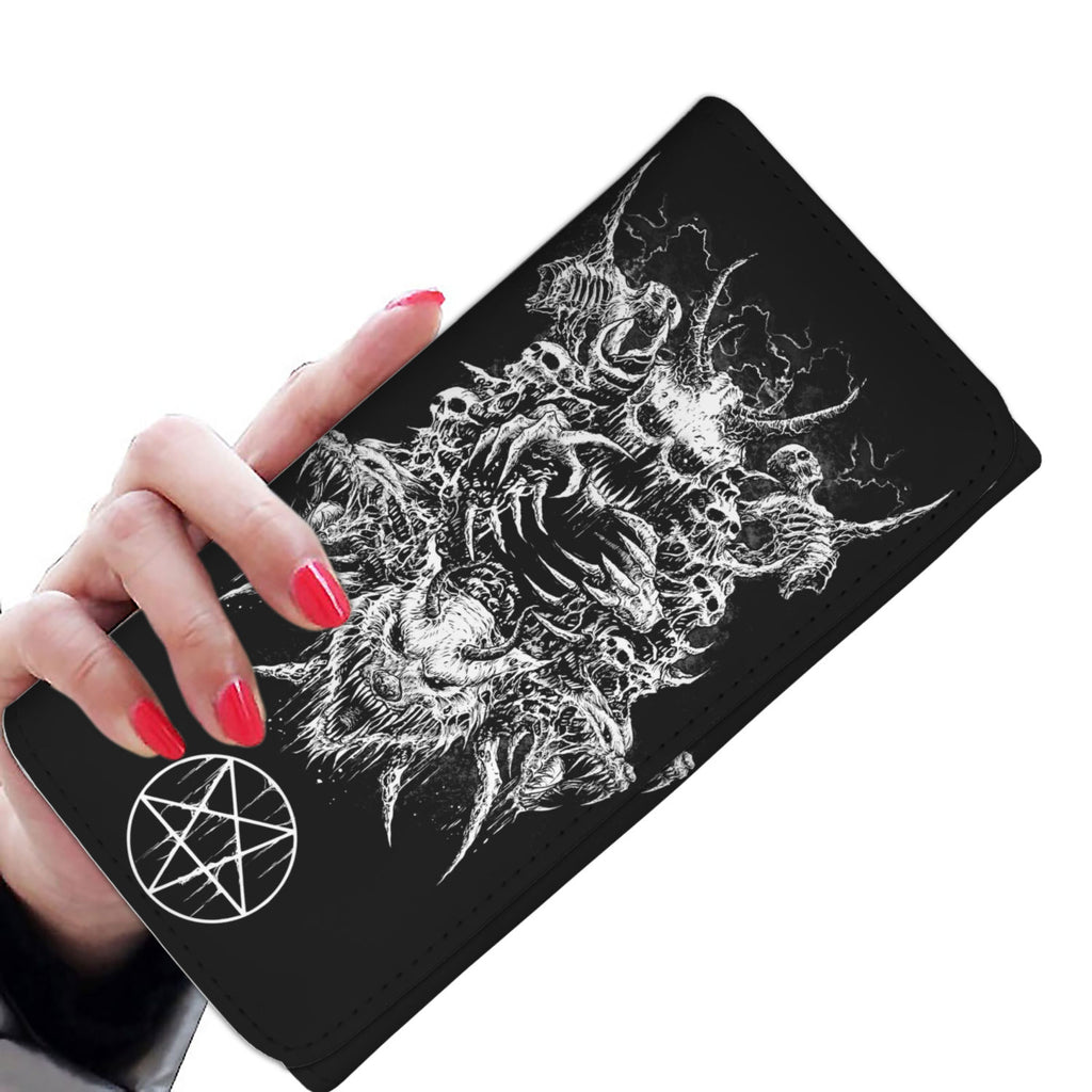 Skull Demon Wolf Satanic Pentagram Women's Wallet