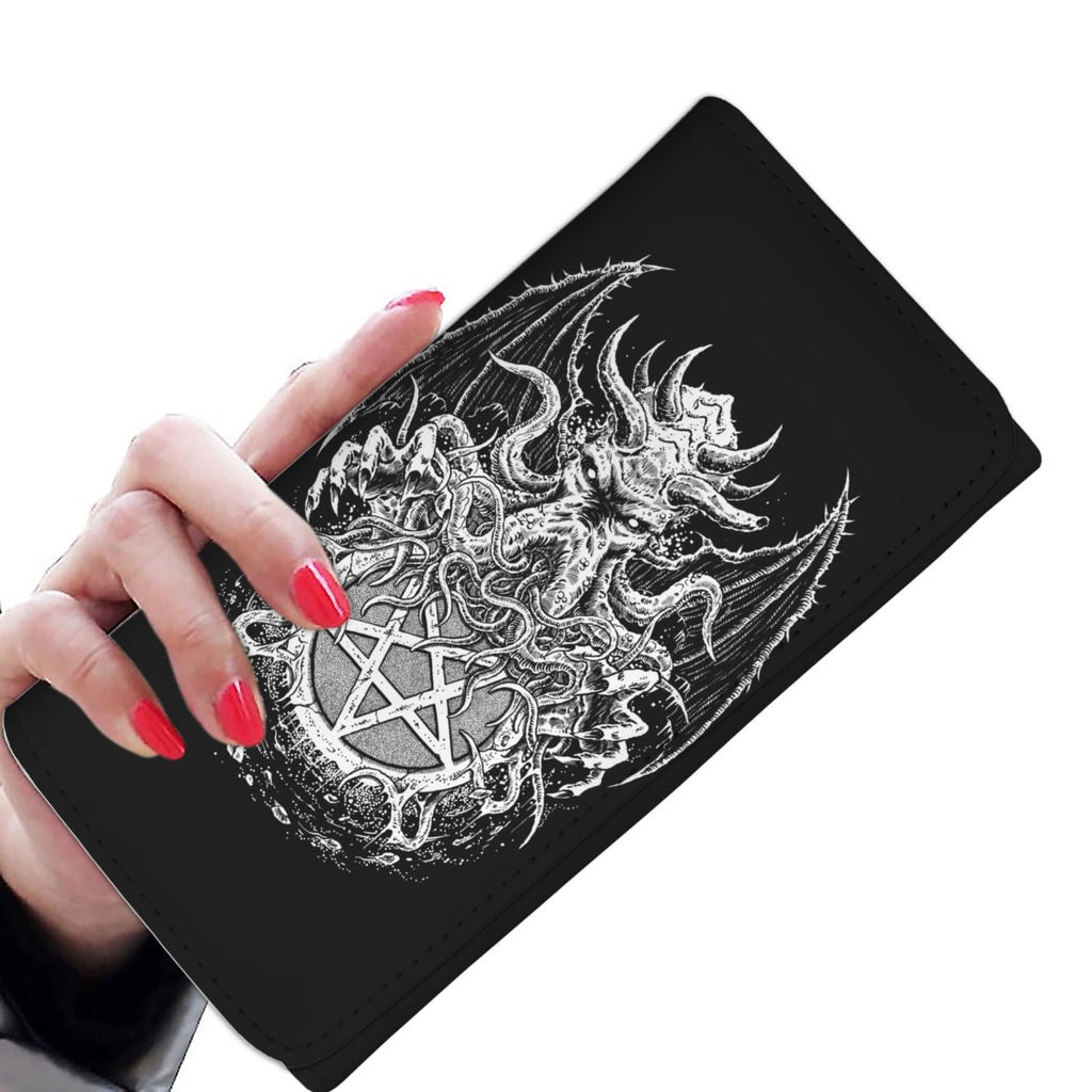 Skull Satanic Pentagram Demon Octopus Women's Wallet