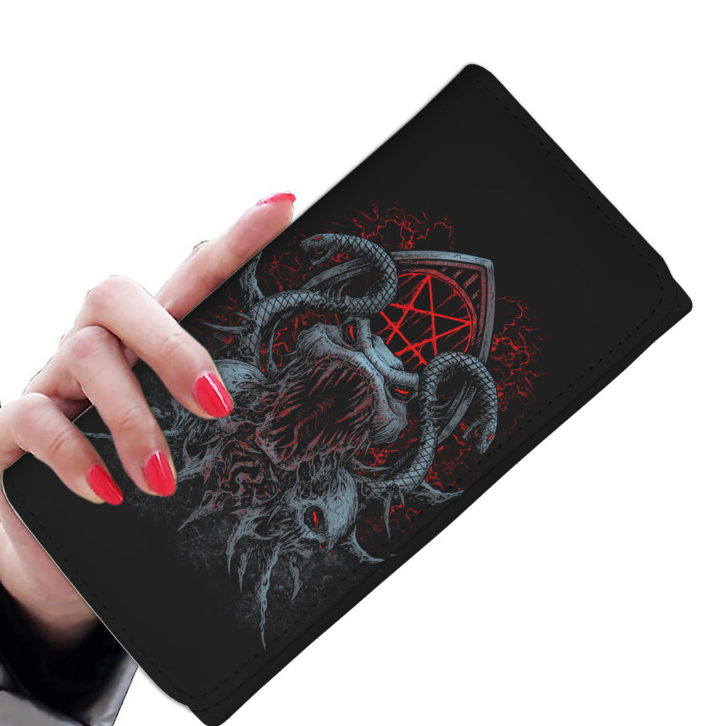 Skull Demon Serpent Satanic Pentagram Women's Wallet