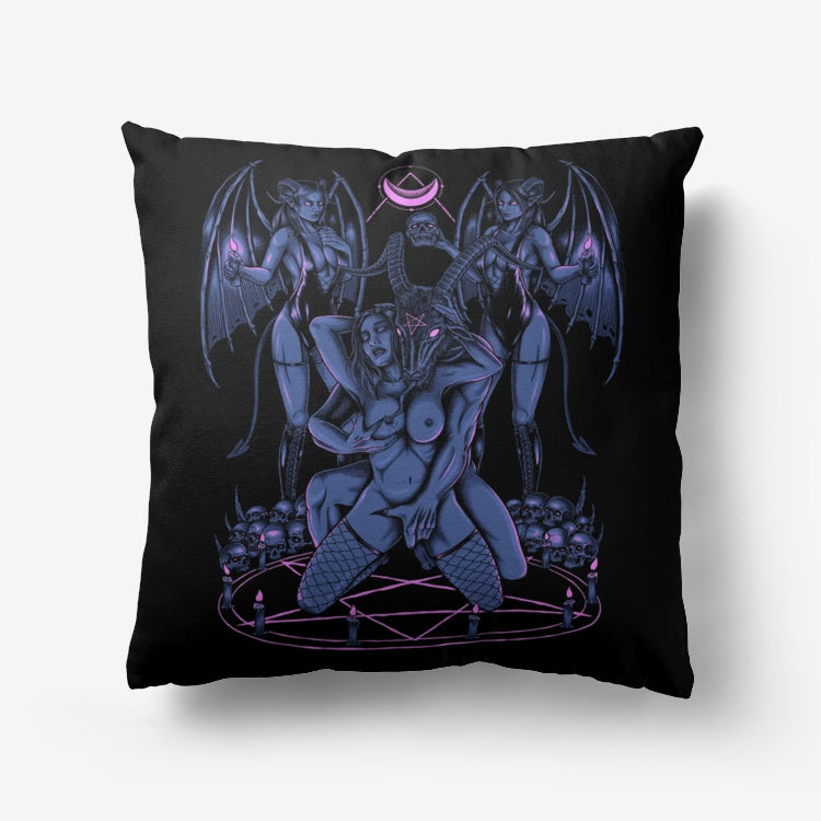 Skull Baphomet Erotic Revel In Freedom And Realize It Throne Hypoallergenic Throw Pillow