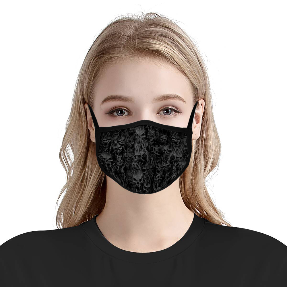 Skull Smoke Face Cover for Adults Dark Version