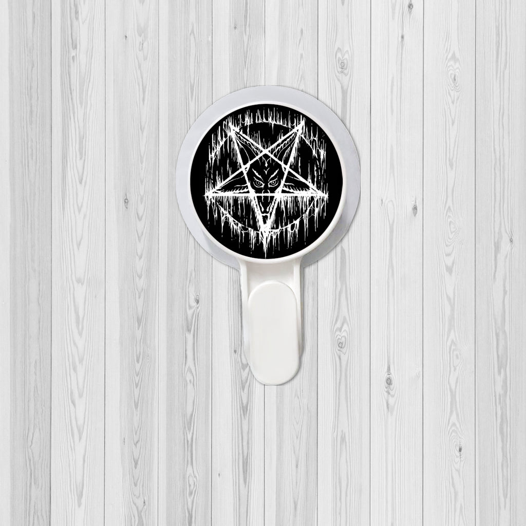 Satanic Baphomet Pentagram Drip Round hook Plastic