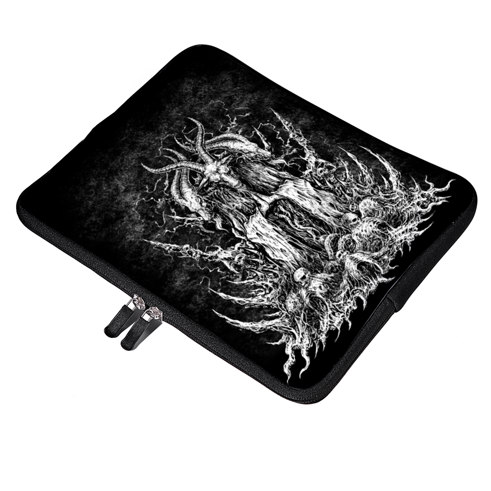 Skull Skeleton Satanic Goat Laptop Sleeve Bag Original Black And White Version