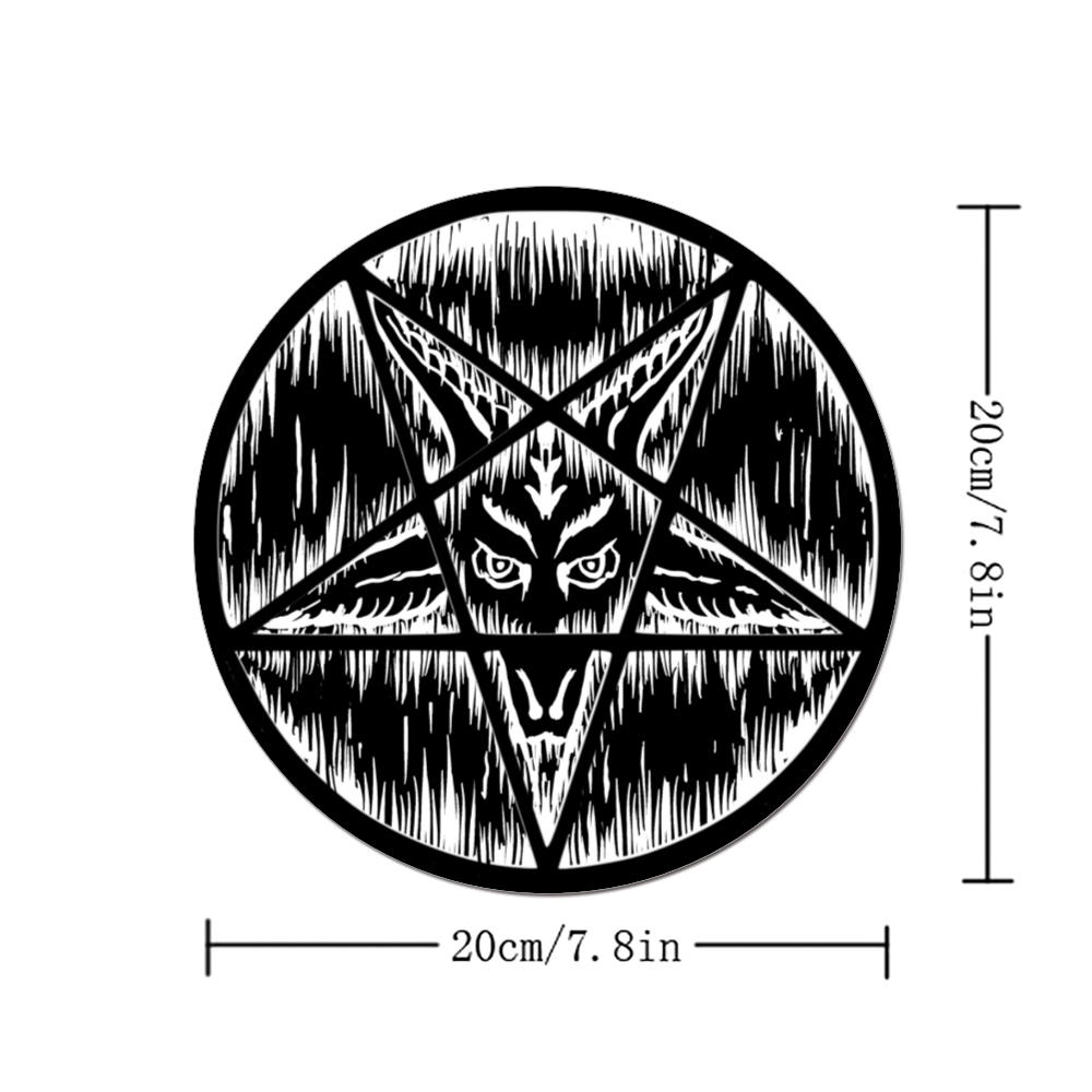 Satanic Pentagram Drip Round Mouse Pad, Non-Slip Base 7.9"X7.9"