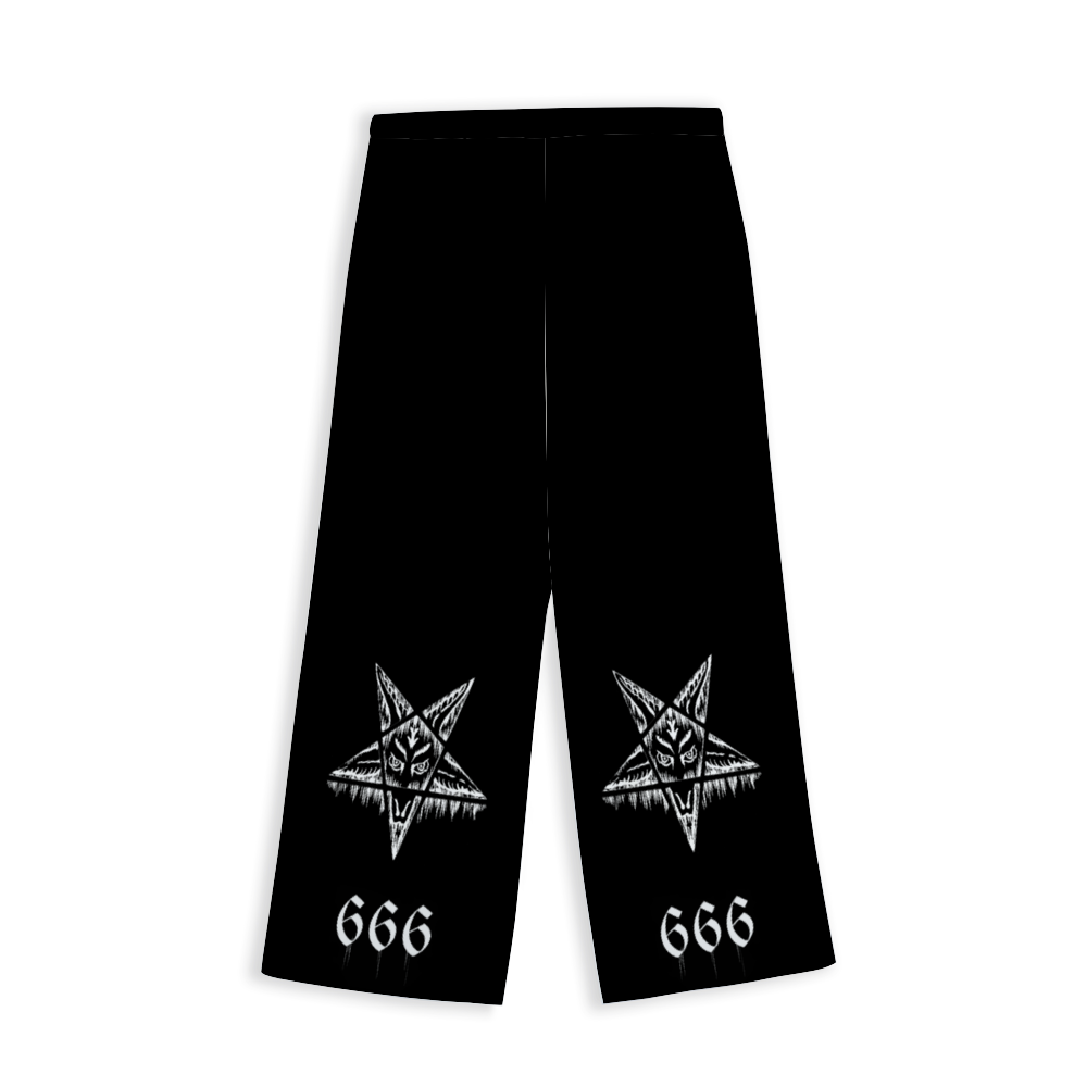 Baphomet Satanic Pentagram Drip 666  Unisex Culottes Cropped Pants