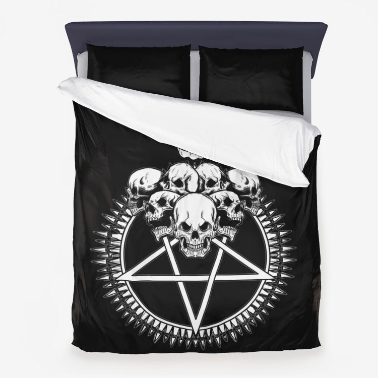 This Is How I Roll Skull Pentagram 3 Piece Microfiber Duvet Set