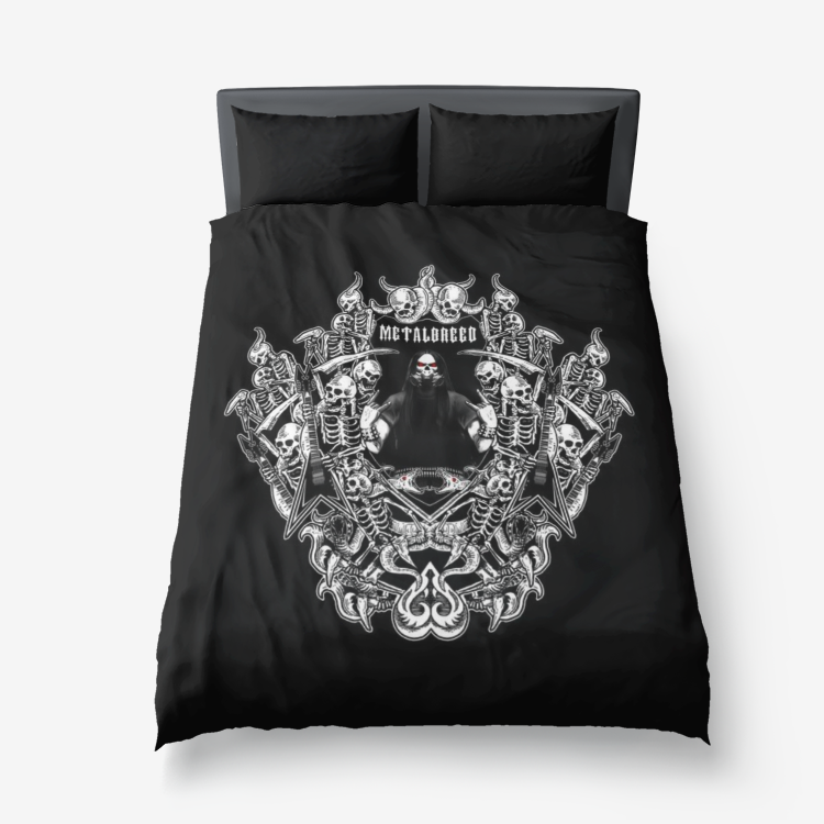 Metalbreed 3 Piece Bed Set Multiple Skull White Version