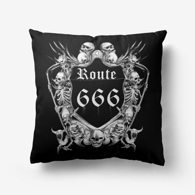 Route 666 Hypoallergenic Throw Pillow