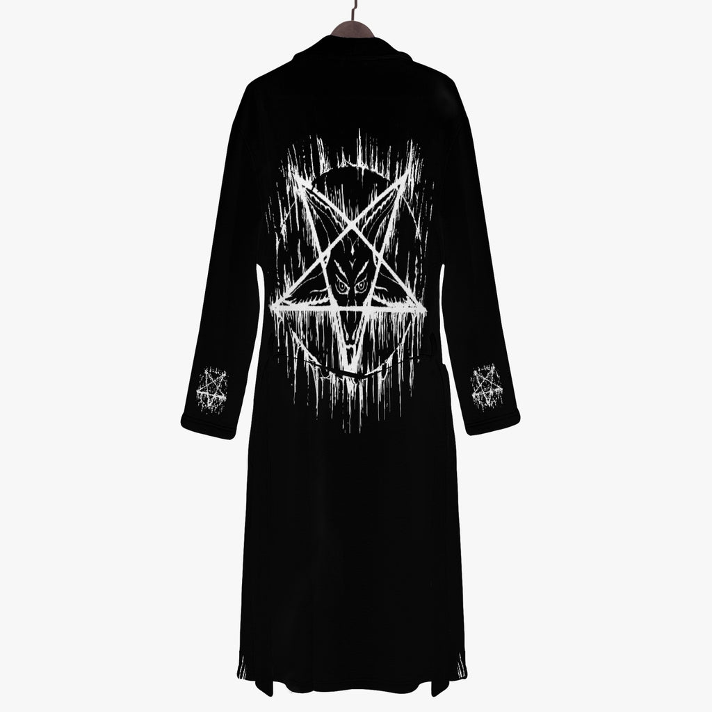 Satanic Pentagram Drip Men’s Loose-fitting Bathrobe