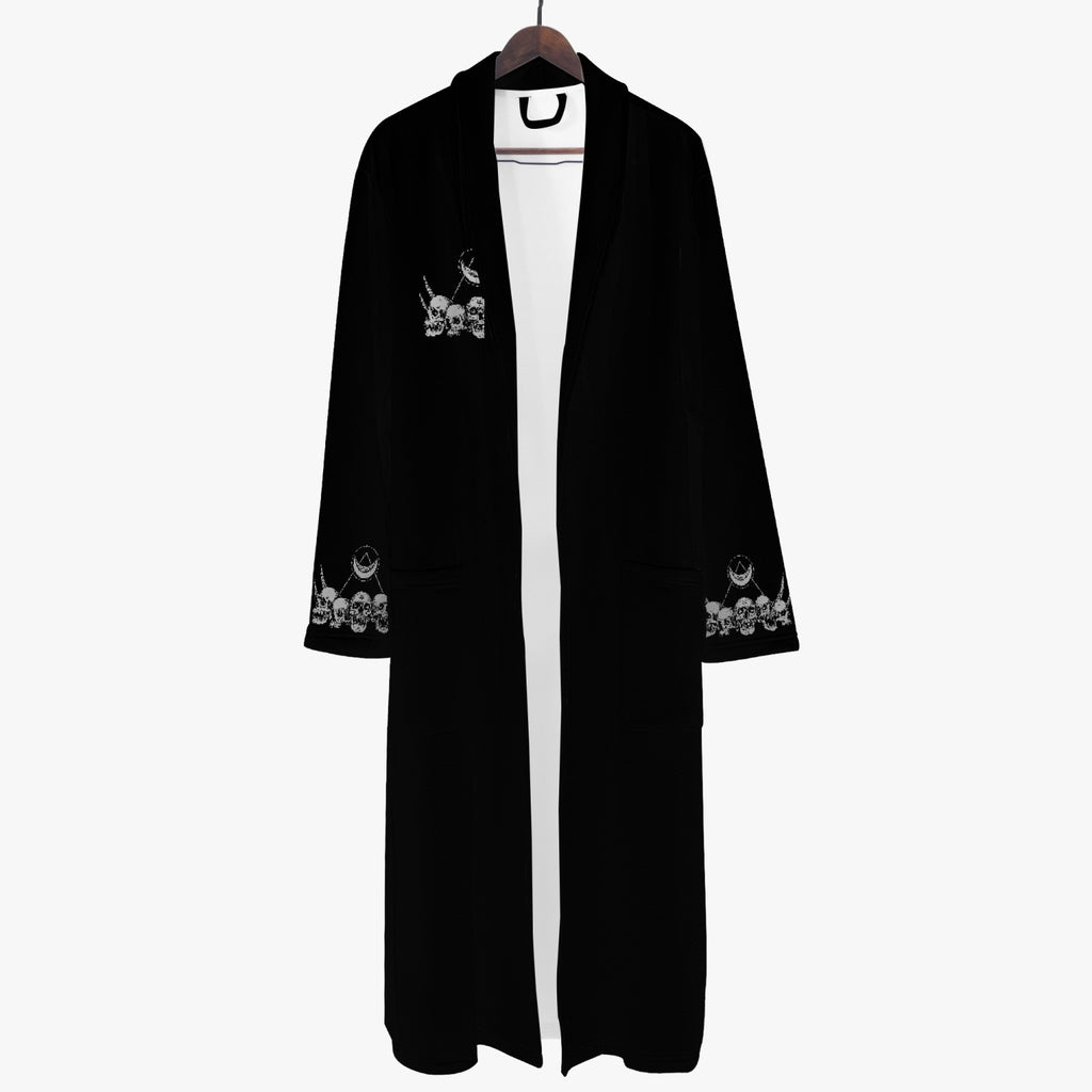 Skull Baphomet Erotic Revel In Freedom And Realize It Throne Men’s Loose-fitting Bathrobe