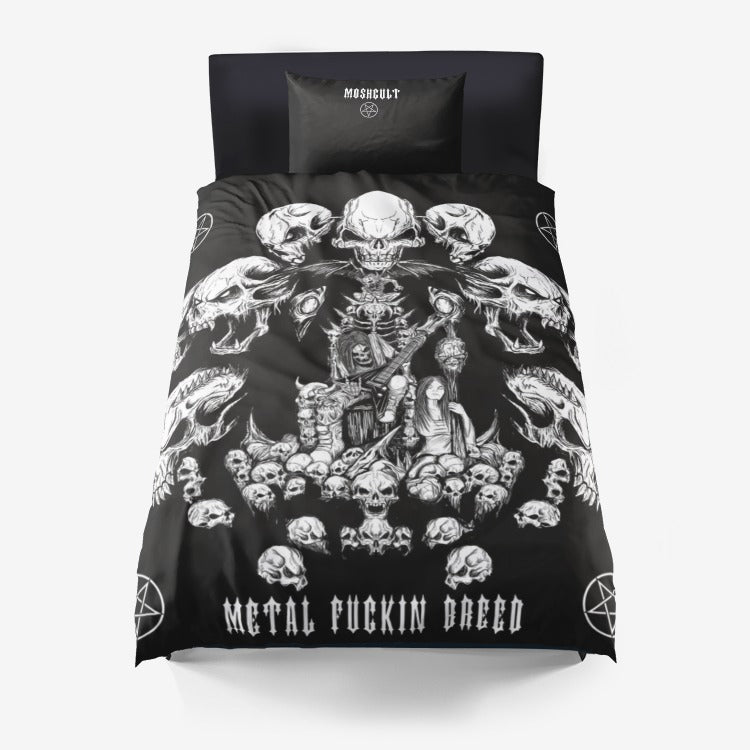 3 Piece Skull Throne Metal Breed Microfiber Duvet Set
