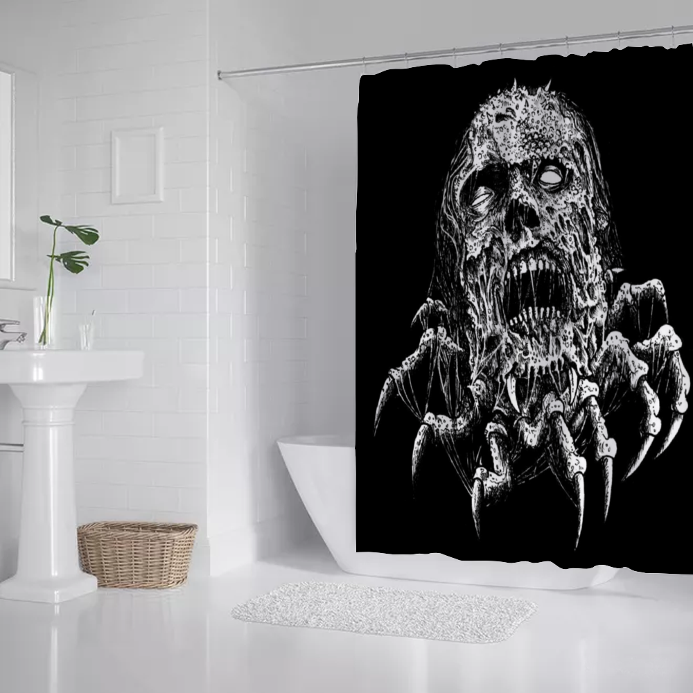 Skull Molted Zombie Claw Waterproof Shower Curtain 71" x 69"